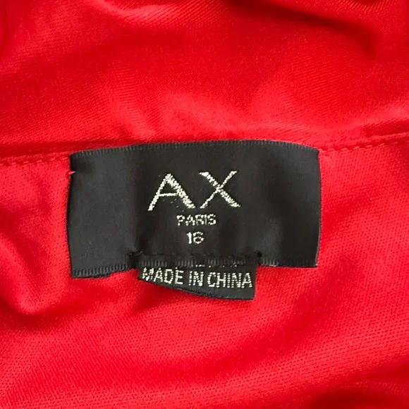 AX Paris Red One-Shoulder Ruched Midi Dress with Front Knot - Picture 2 of 2